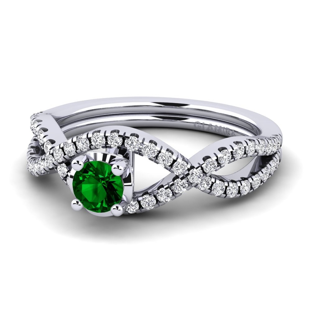 Green Zirconia Engagement Ring Bonita 0.25 crt