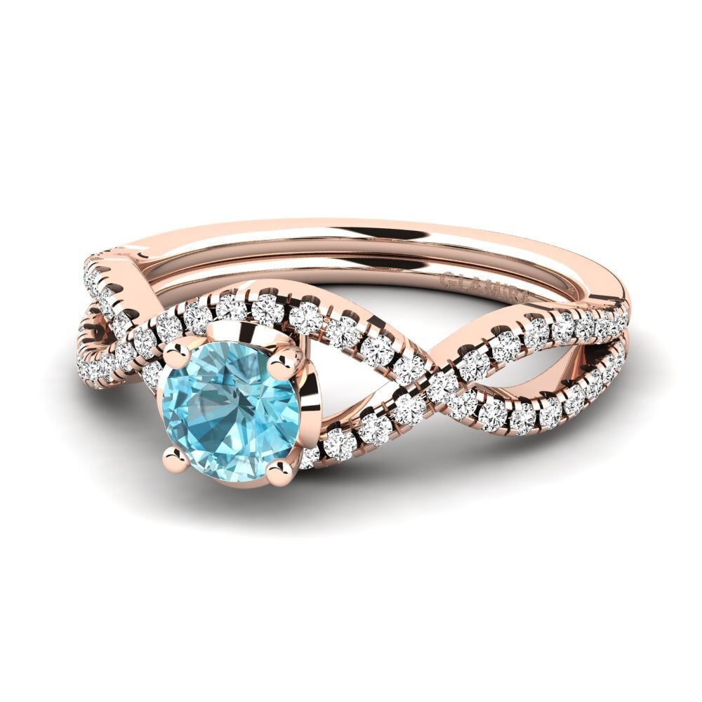 Blue Zircon Engagement Ring Bonita