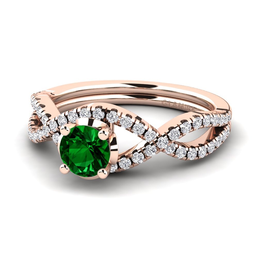 Green Zirconia Engagement Ring Bonita