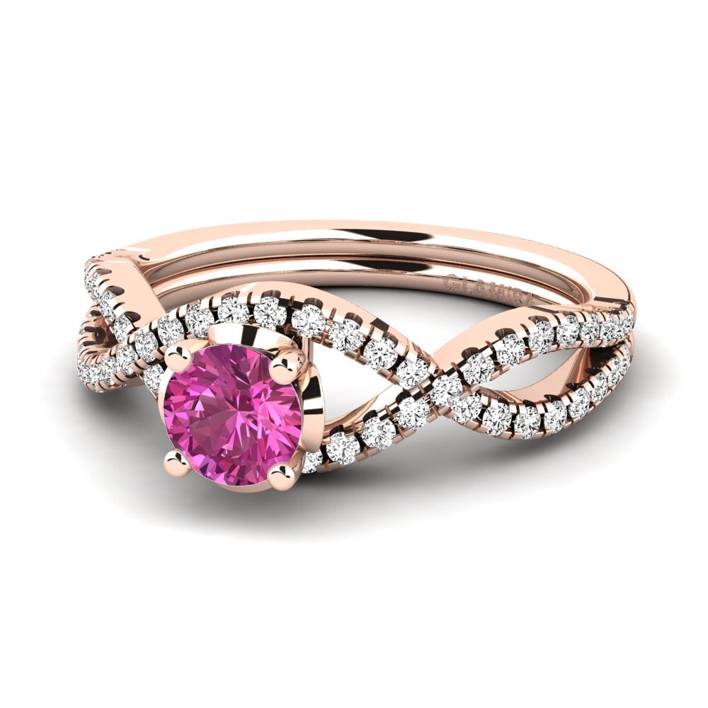 Topacio Rosa Anillo de compromiso Bonita