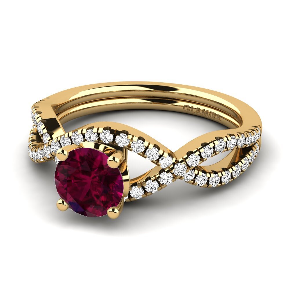 Đá Rhodolite Nhẫn đính hôn Bonita 0.8 crt