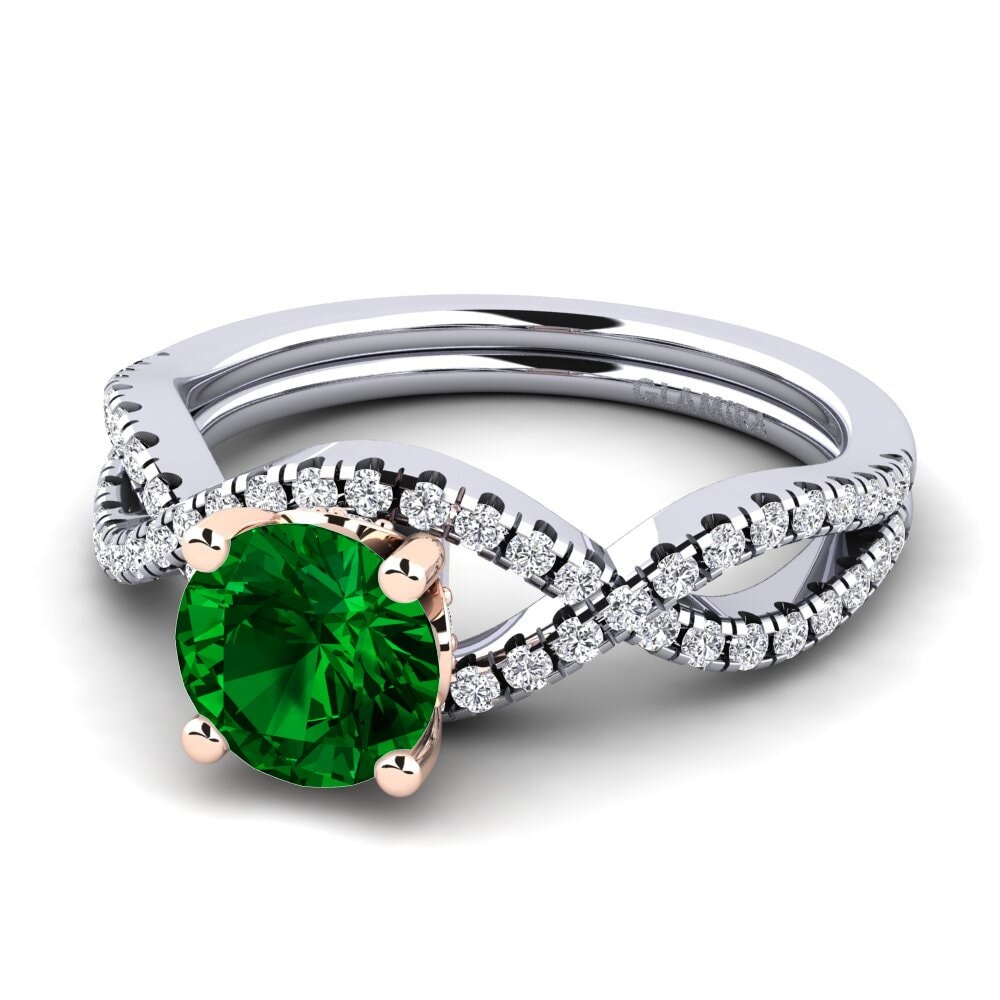 Green Zirconia Engagement Ring Bonita 1.0 crt