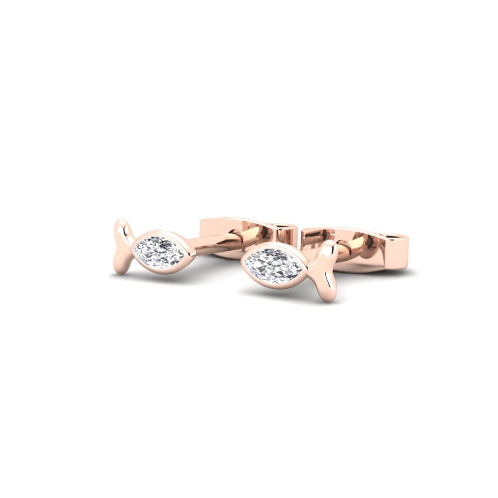 14k Oro Rosa Marquesa Pendiente de mujer Bonna