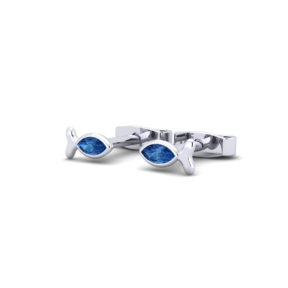 Marquesa Circonita Azul Oscuro Pendiente de mujer Bonna