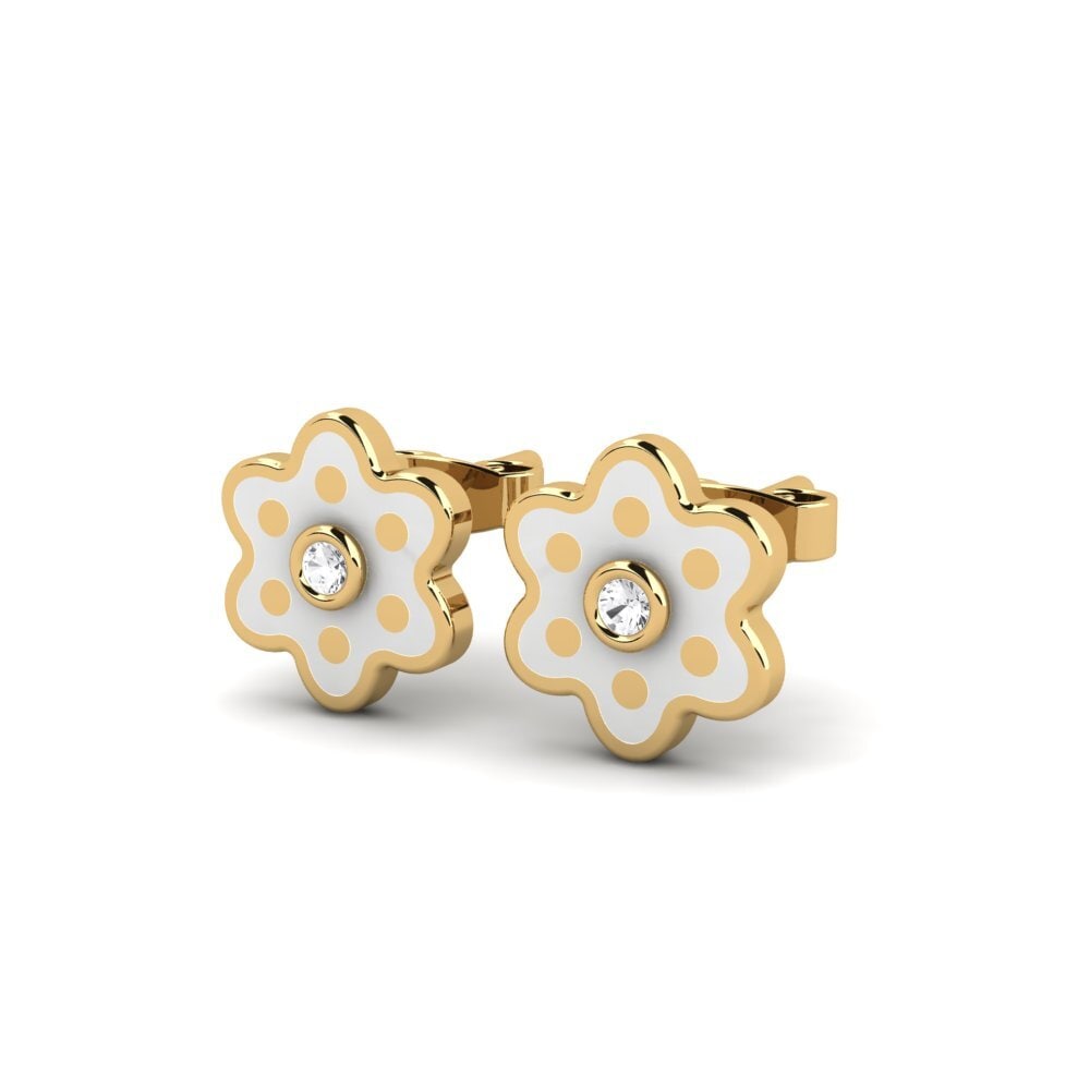 White sapphire Kid's Earring Bonneri