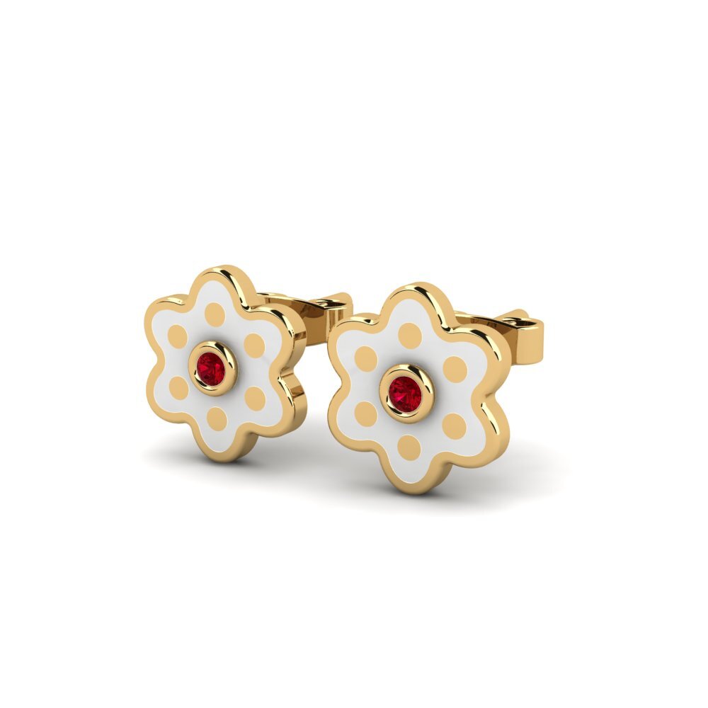 Red Zirconia Kid's Earring Bonneri