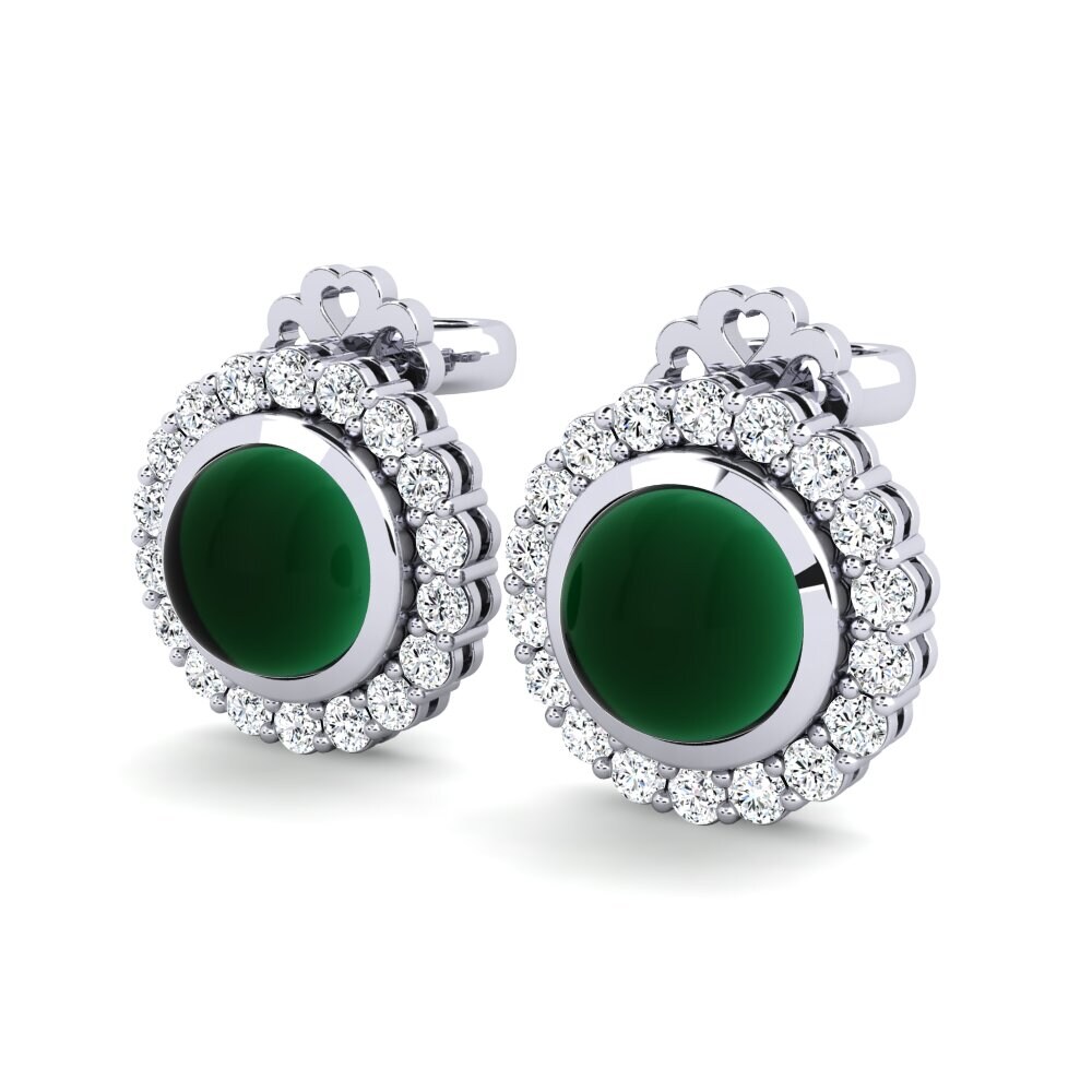 Cabochon Emerald Women's Earring Boriska