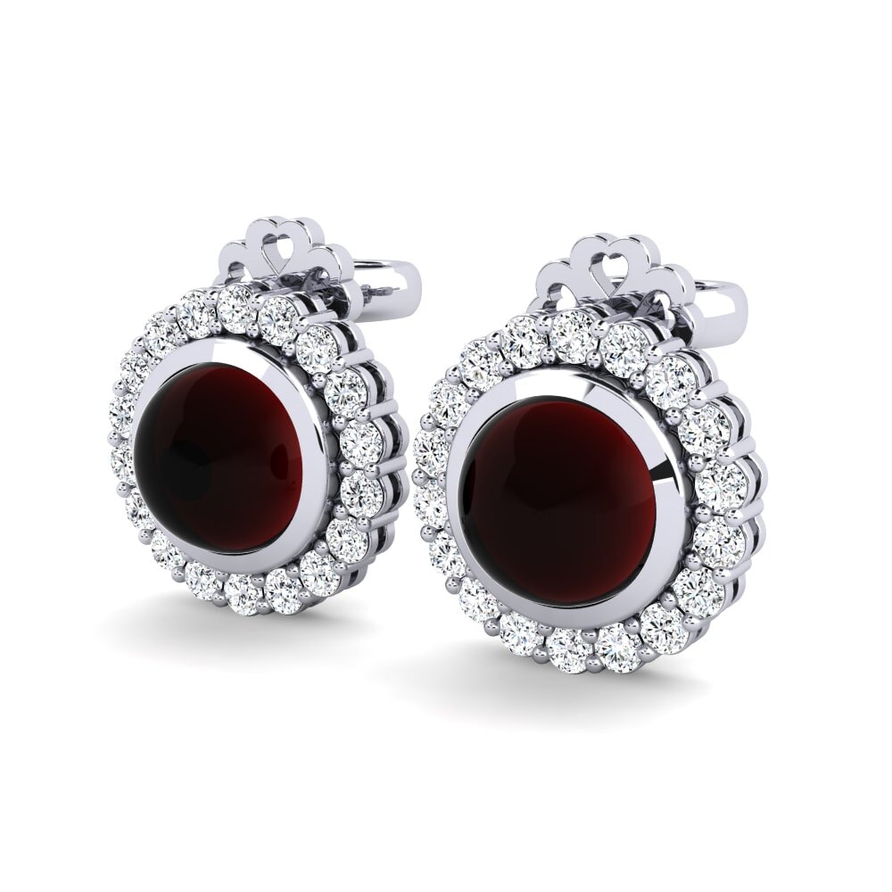 Cabochon Garnet Women's Earring Boriska