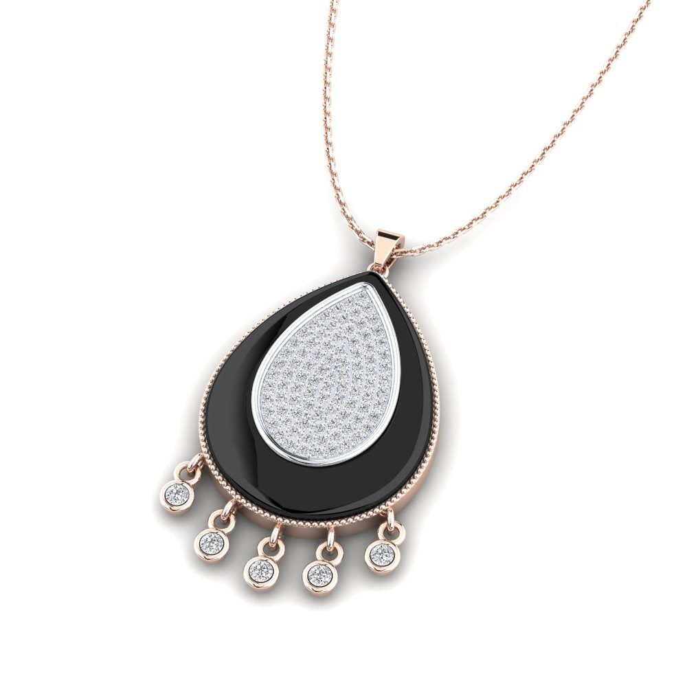 14k Oro Rosa/Blanco Colgante de Mujer Borquez