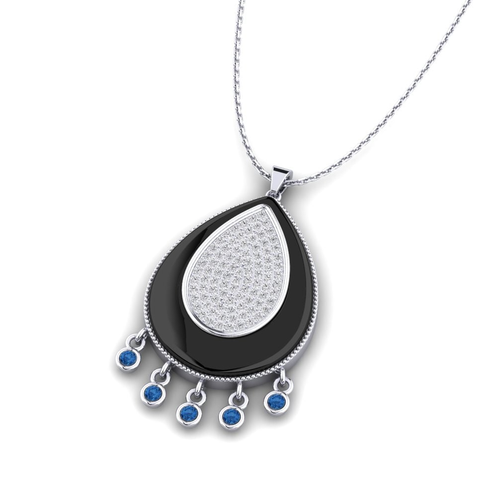 Circonita Azul Oscuro Colgante de Mujer Borquez