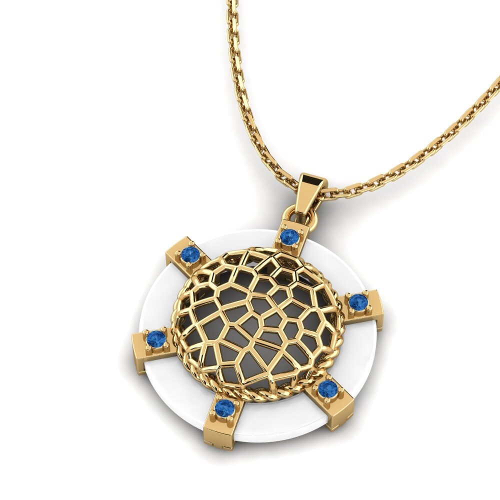 Circonita Azul Oscuro Colgante de Mujer Bosworth