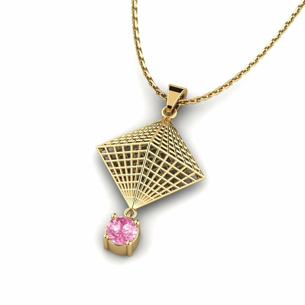 Roze Saffier Dames Hanger Boue