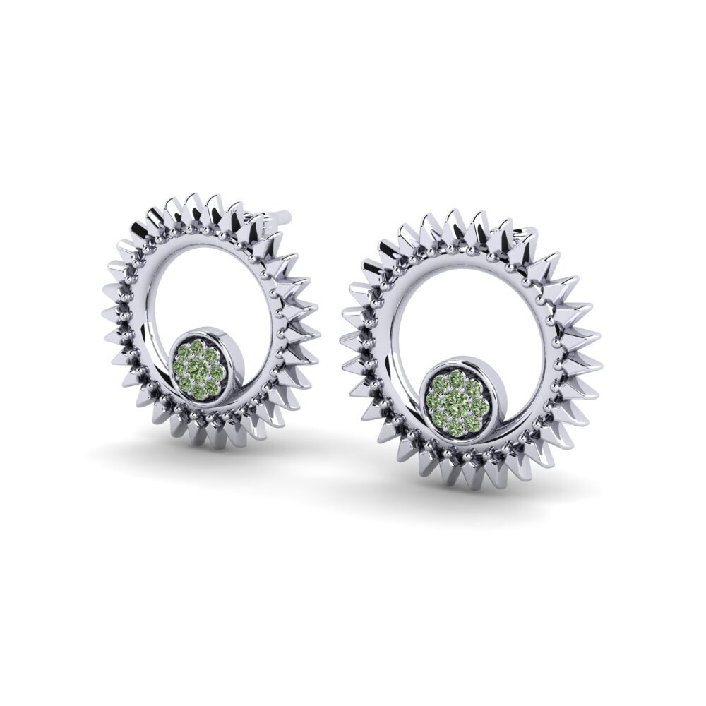 Green Diamond Women's Earring Bouffant