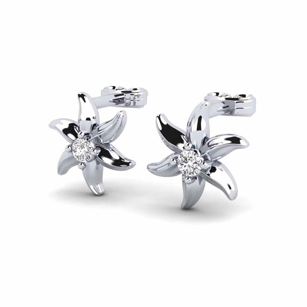 18ct White Gold Women's Earring Bouillant