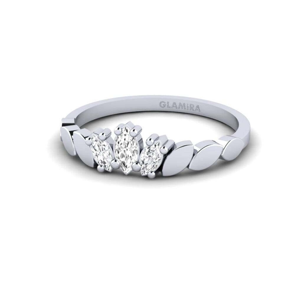 Marquise White sapphire Engagement Ring Bouvais