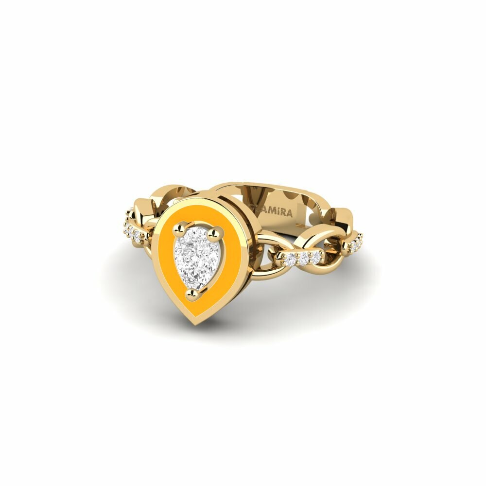 Bagues de fiançailles Saphir Blanc Solitaire Pavé