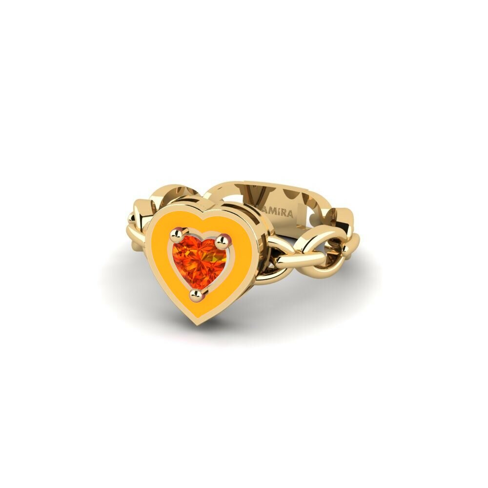 Bagues Saphir orange Créations Solitaires