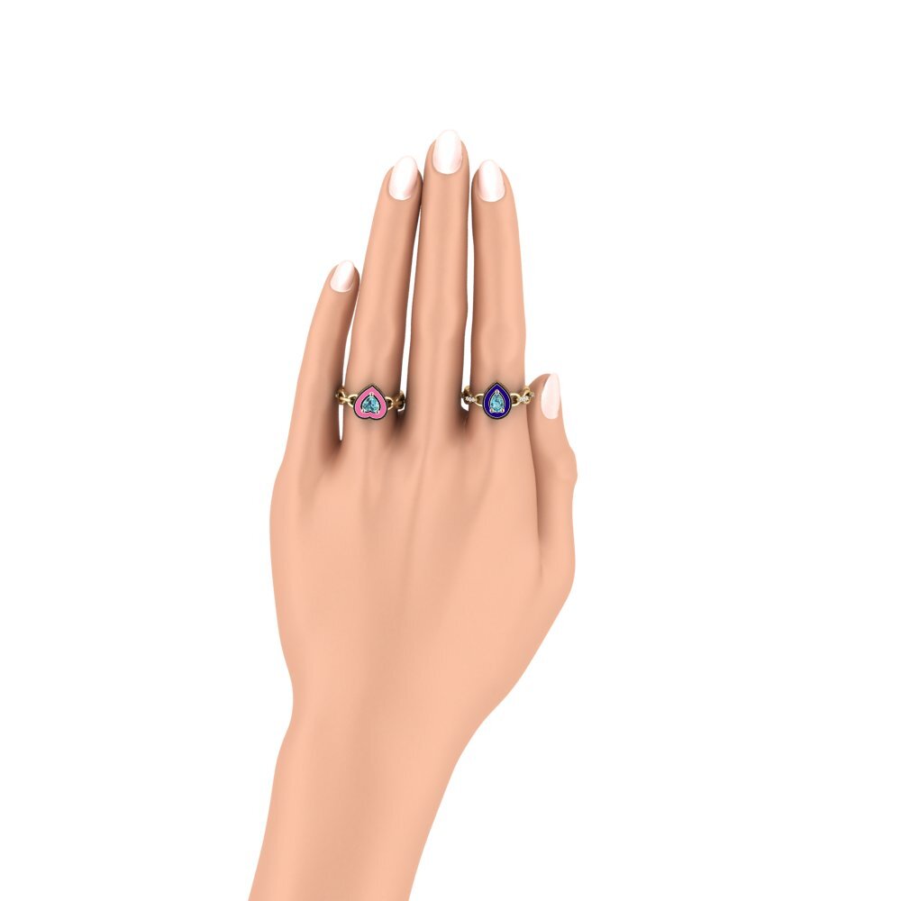 Blue Zircon Stackable Ring Braks - SET