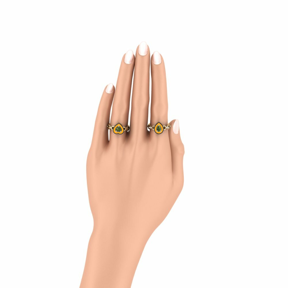 Saphir vert Anneau empilable Braks - SET