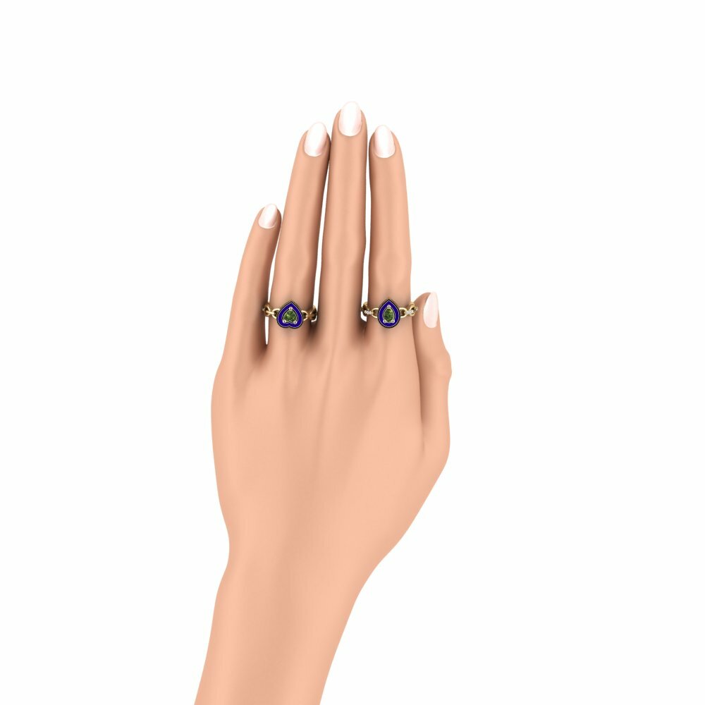Saphir vert Anneau empilable Braks - SET