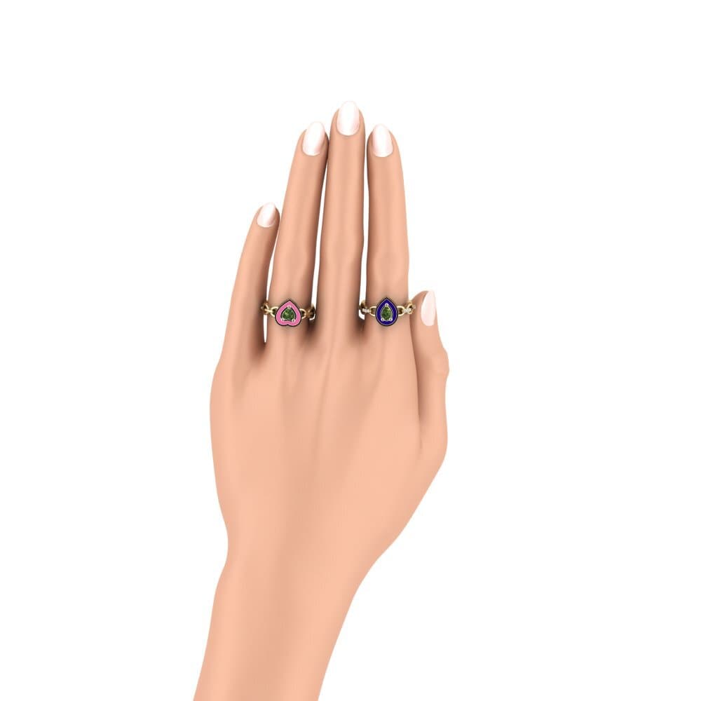 Green Sapphire Stackable Ring Braks - SET