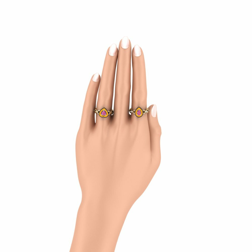 Tourmaline Rose Anneau empilable Braks - SET