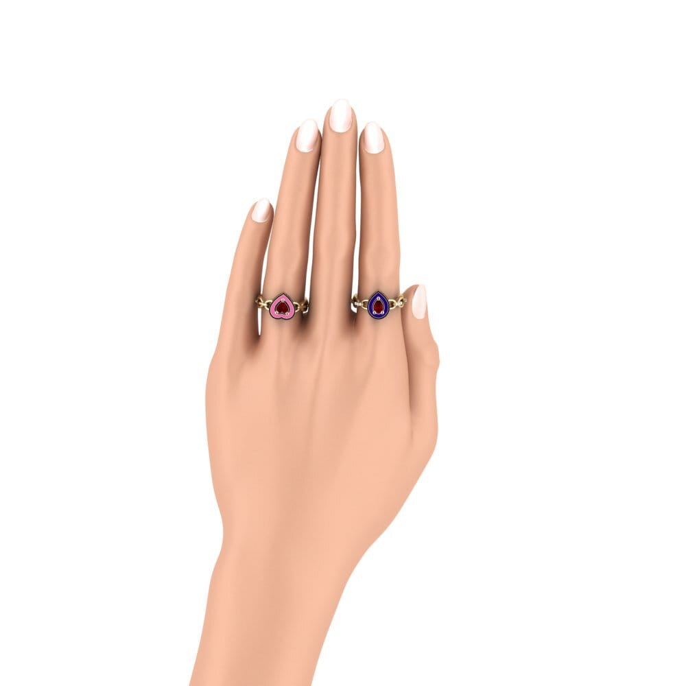 Red Zirconia Stackable Ring Braks - SET