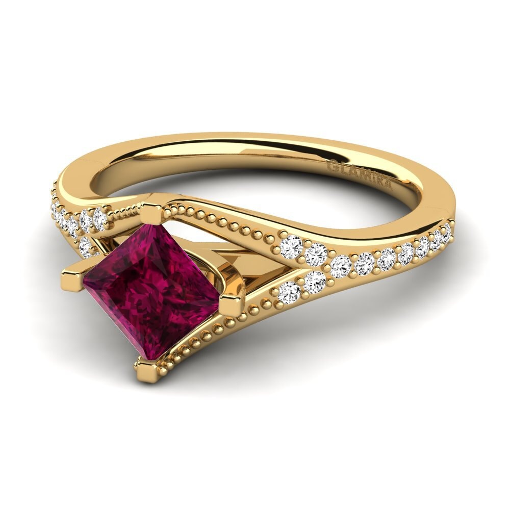 Granate Rhodolite Anillo de compromiso Brambles