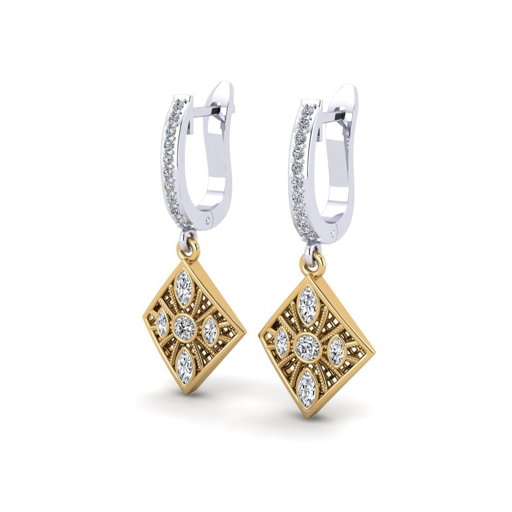 14ct White / Yellow Gold Mixed Women's Earring Branda
