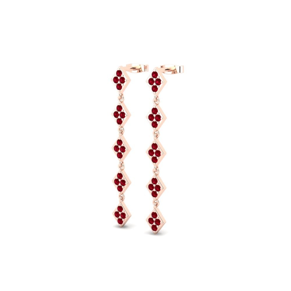 Đá Zirconia Đỏ Bông tai nữ Brandey