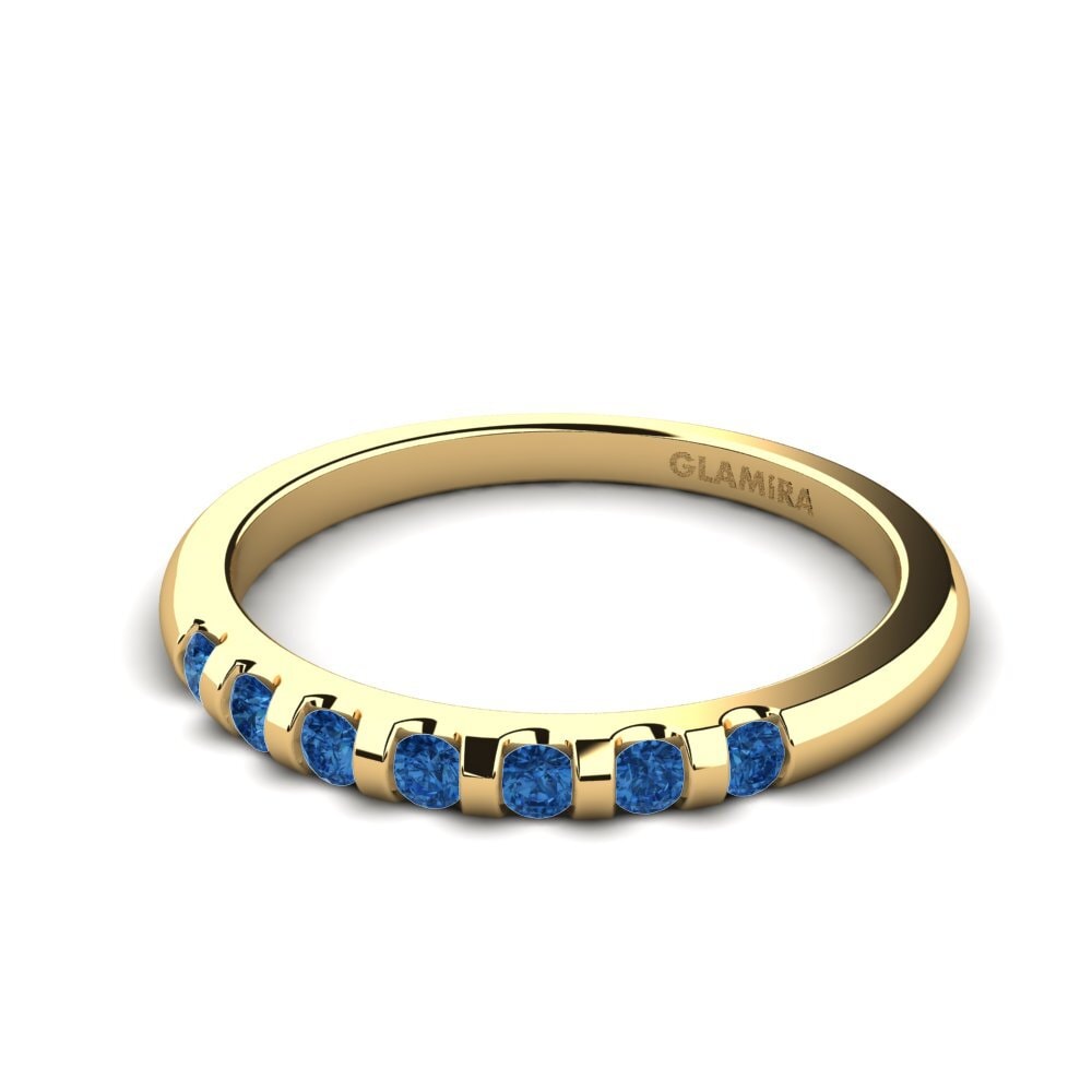 Circonita Azul Oscuro Anillo Brasfield
