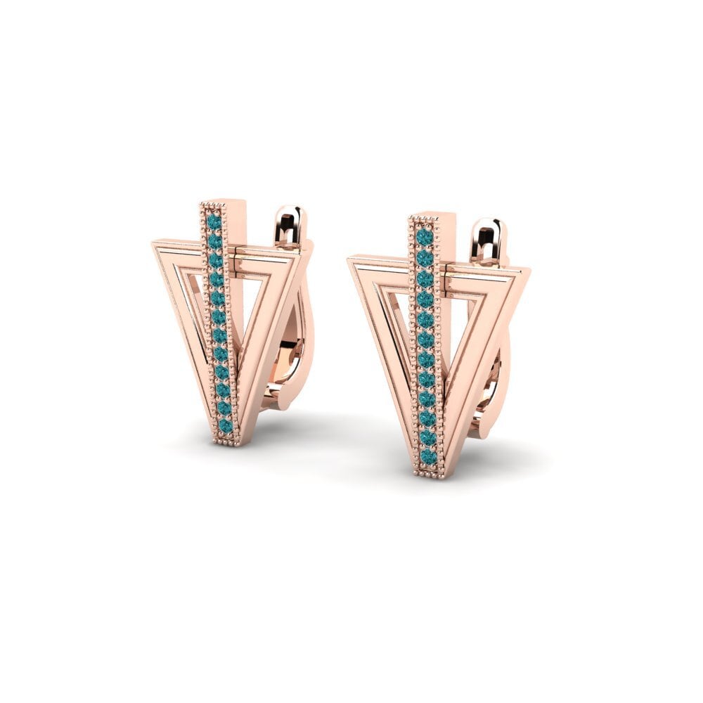 Blue Diamond Earring Brassy