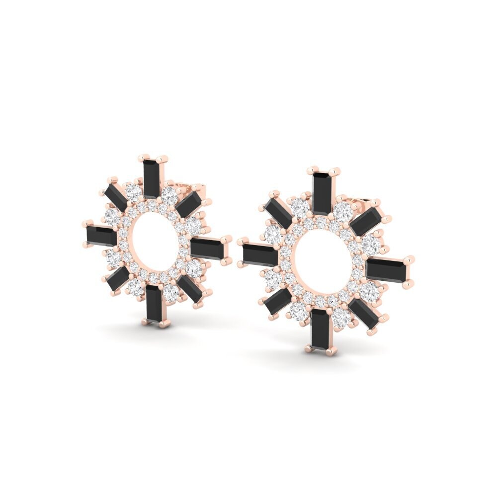 Saphir noir SYLVIE Boucles D'oreilles Bratus