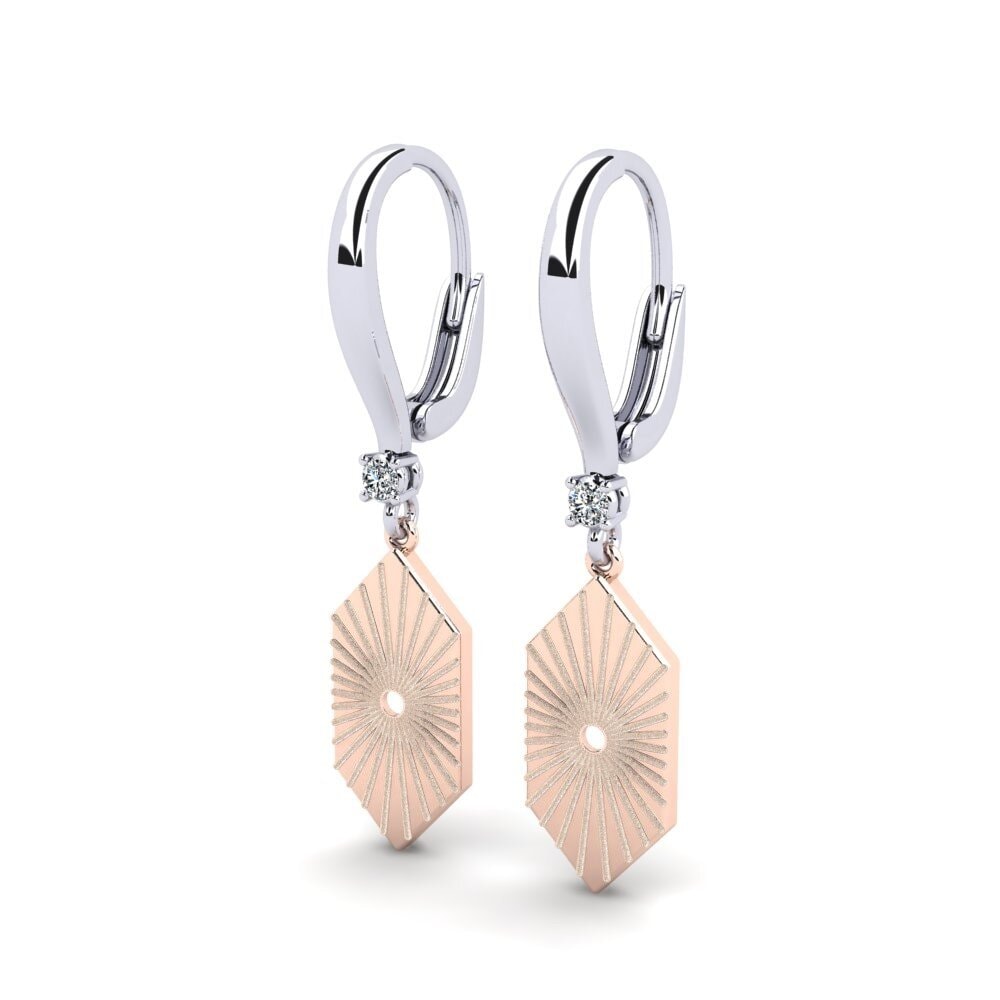 9k Oro Rosa & Blanco Pendiente de mujer Bravade