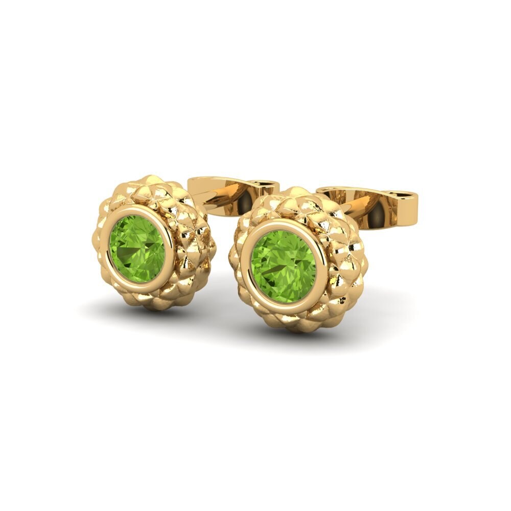 14ct Yellow Gold Peridot Women's Earring Braviary