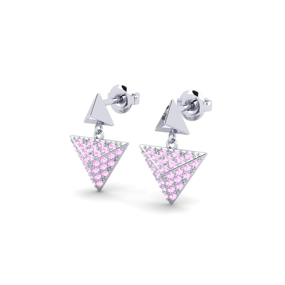 Platino Zafiro Rosado Pendiente de mujer Brayfield