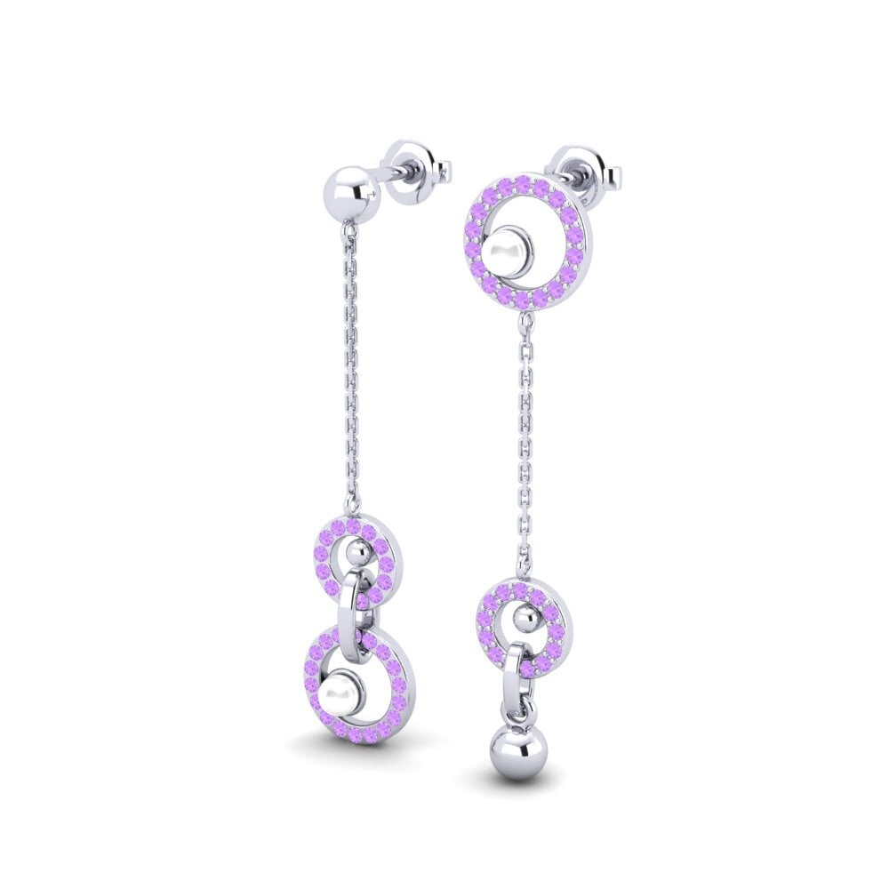 Weißgold 750 Amethyst Damen ohrring Brenhinol
