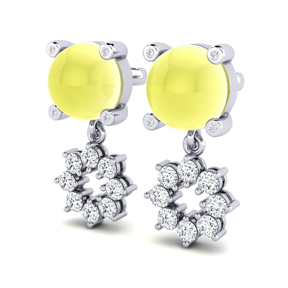 Cabochon Lemon Topaz Women's Earring Bressal