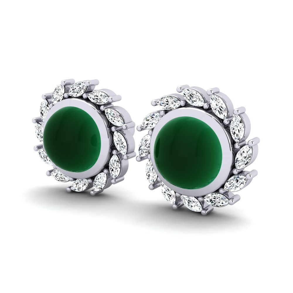 Đá Cabochon Ngọc Lục Bảo Bông tai nữ Breuse