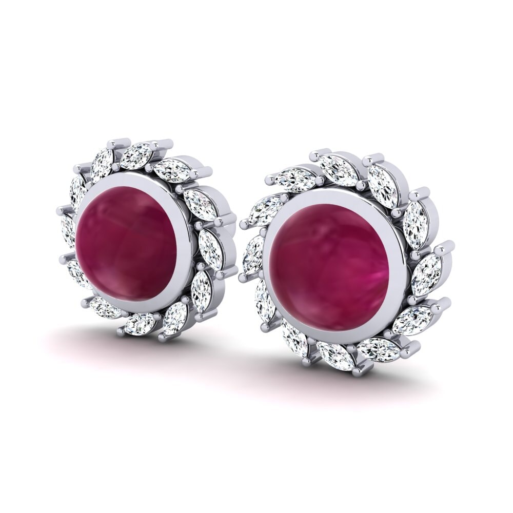 Cabochon Ruby Women's Earring Breuse