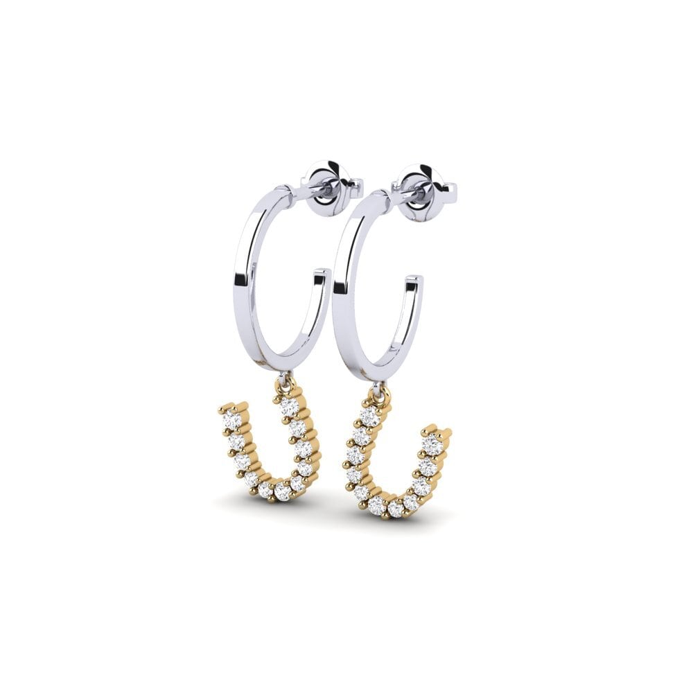14ct White & Yellow Gold Women's Earring Breytilegt