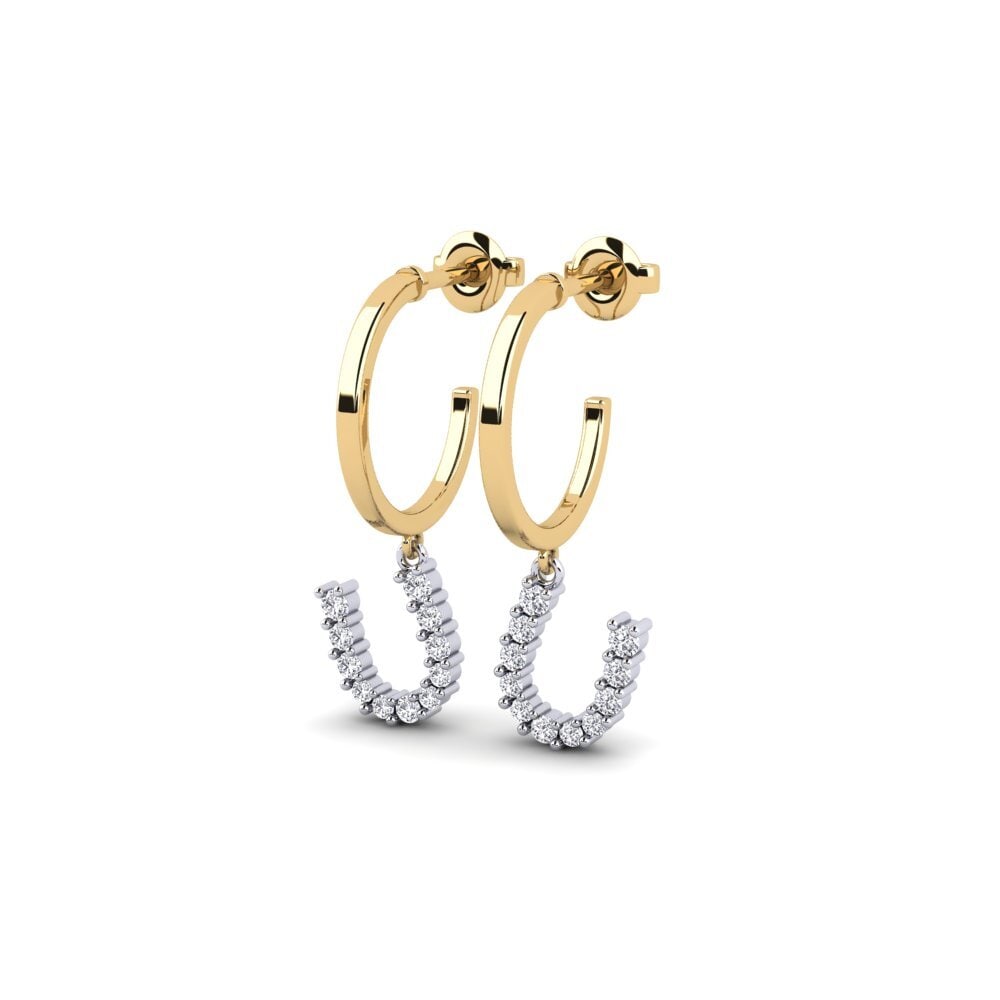 yellow_white-585 Women's ต่างหู Breytilegt