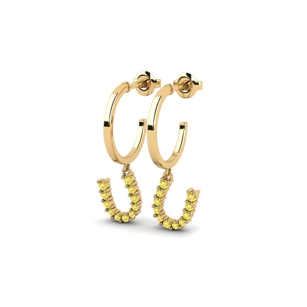 Yellow Sapphire Women's Earring Breytilegt