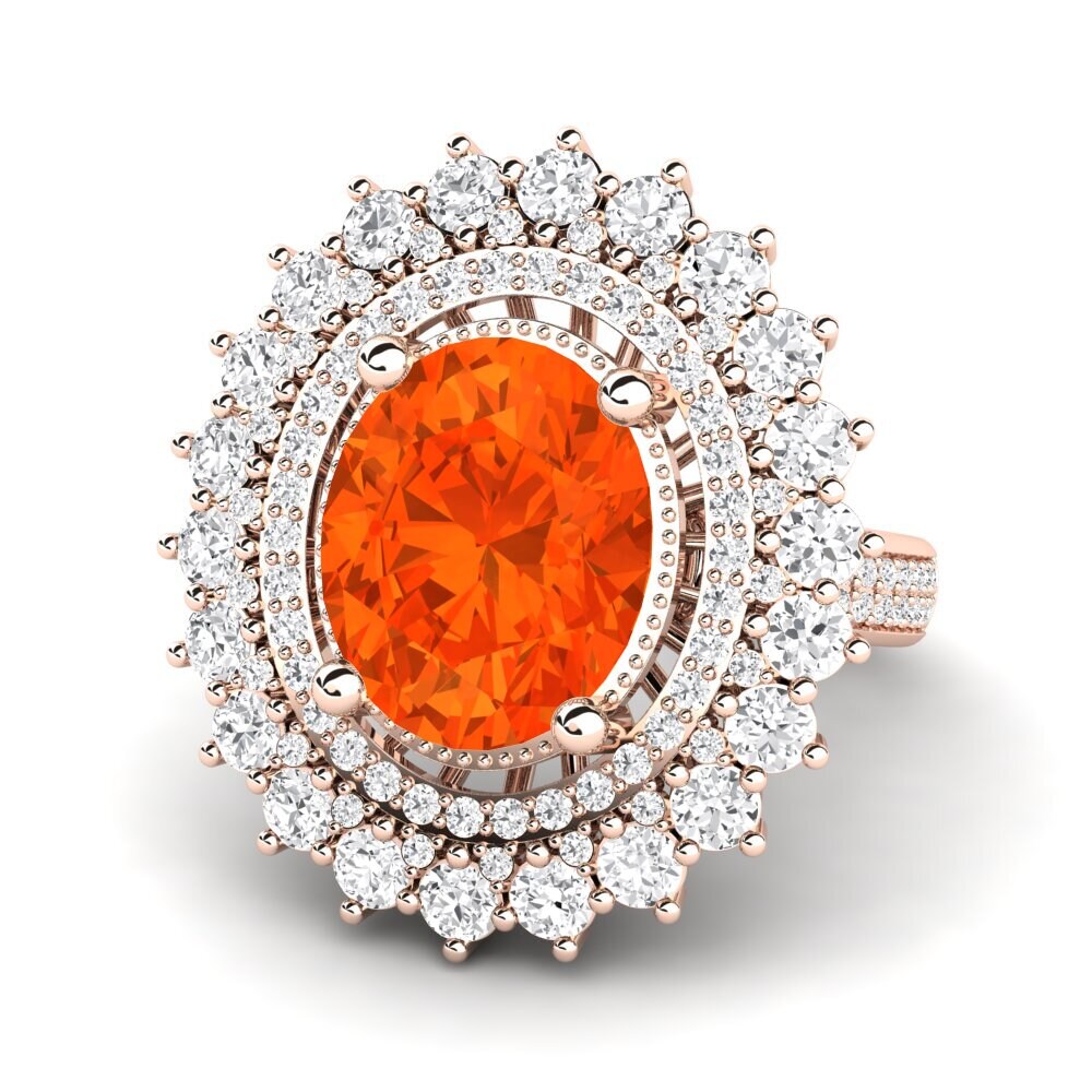 9k Rose Gold Fire-Opal Engagement Ring Brianica
