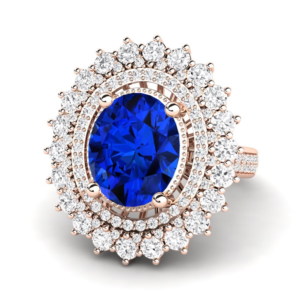 9k Rose Gold Sapphire (Lab Created) Engagement Ring Brianica