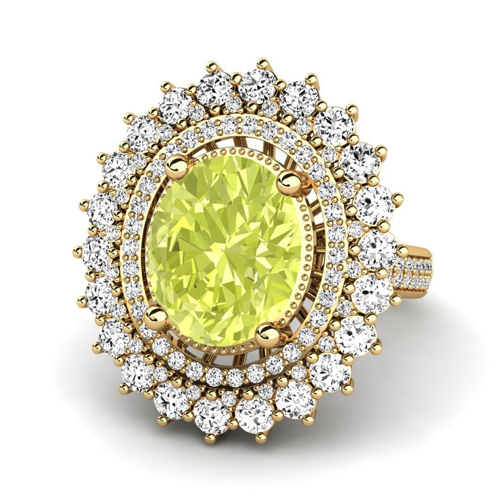 14k Oro Amarillo Cuarzo Limón Anillo de compromiso Brianica