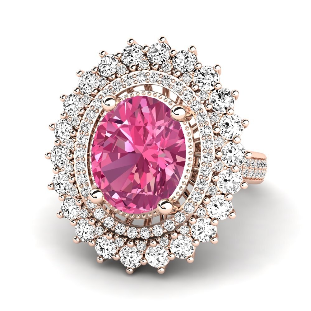 Turmalina rosa Anillo de compromiso Brianica