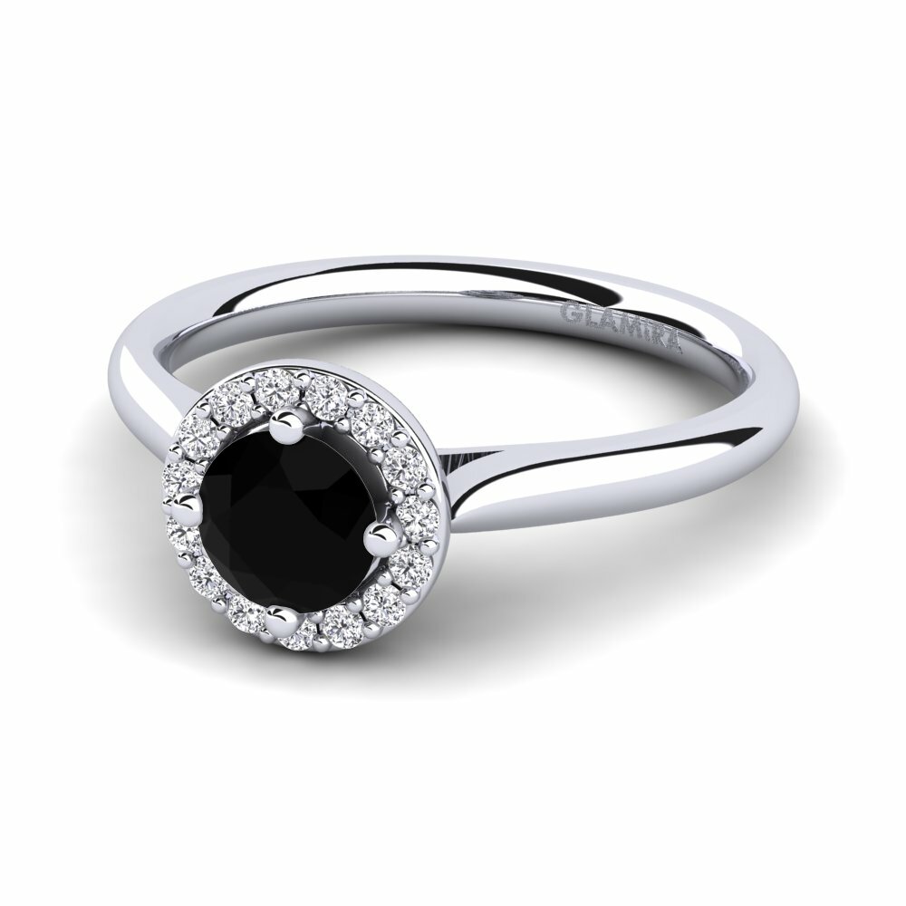 Halo Black Sapphire Rings