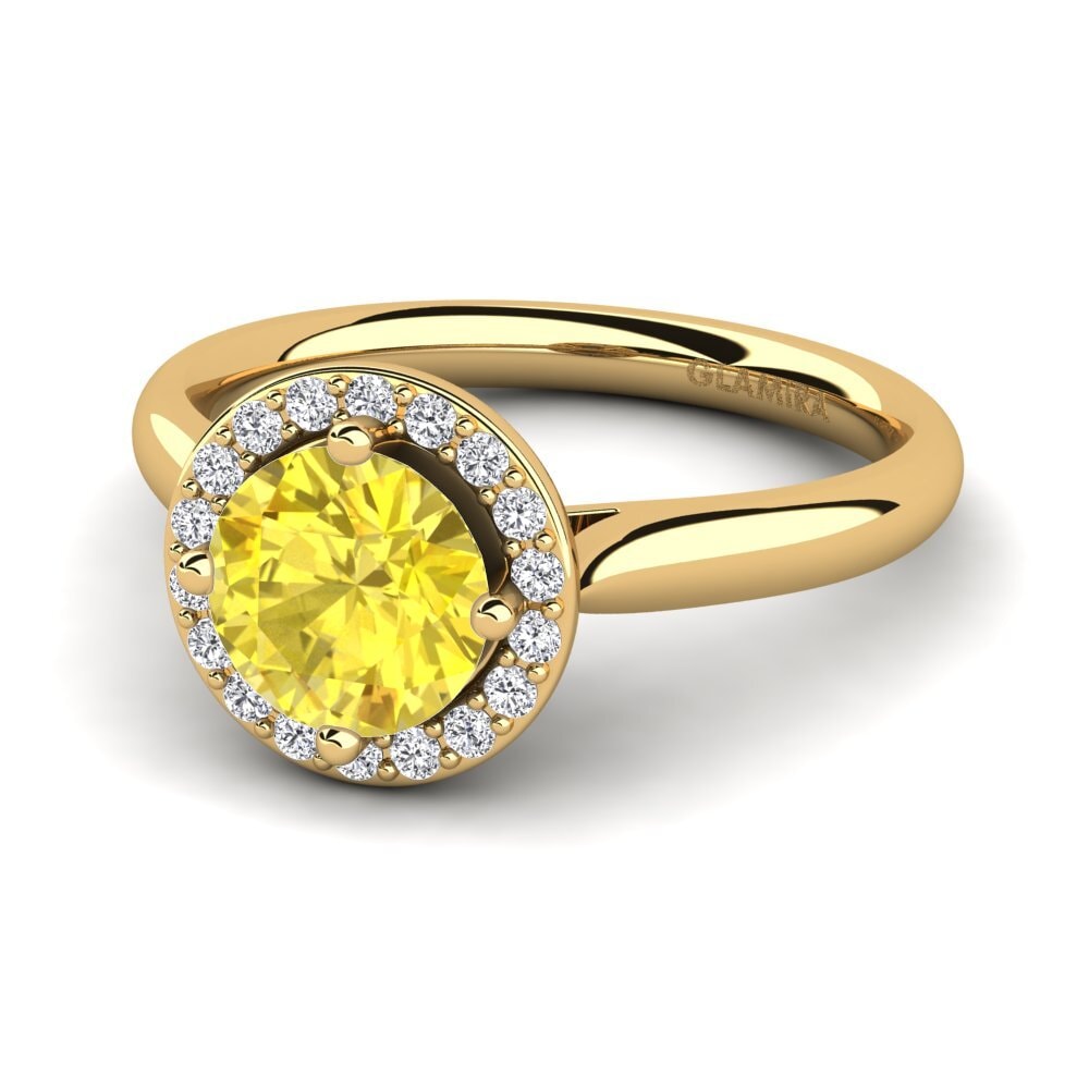 Gul safir Forlovelsesring Brianna 1.0 crt