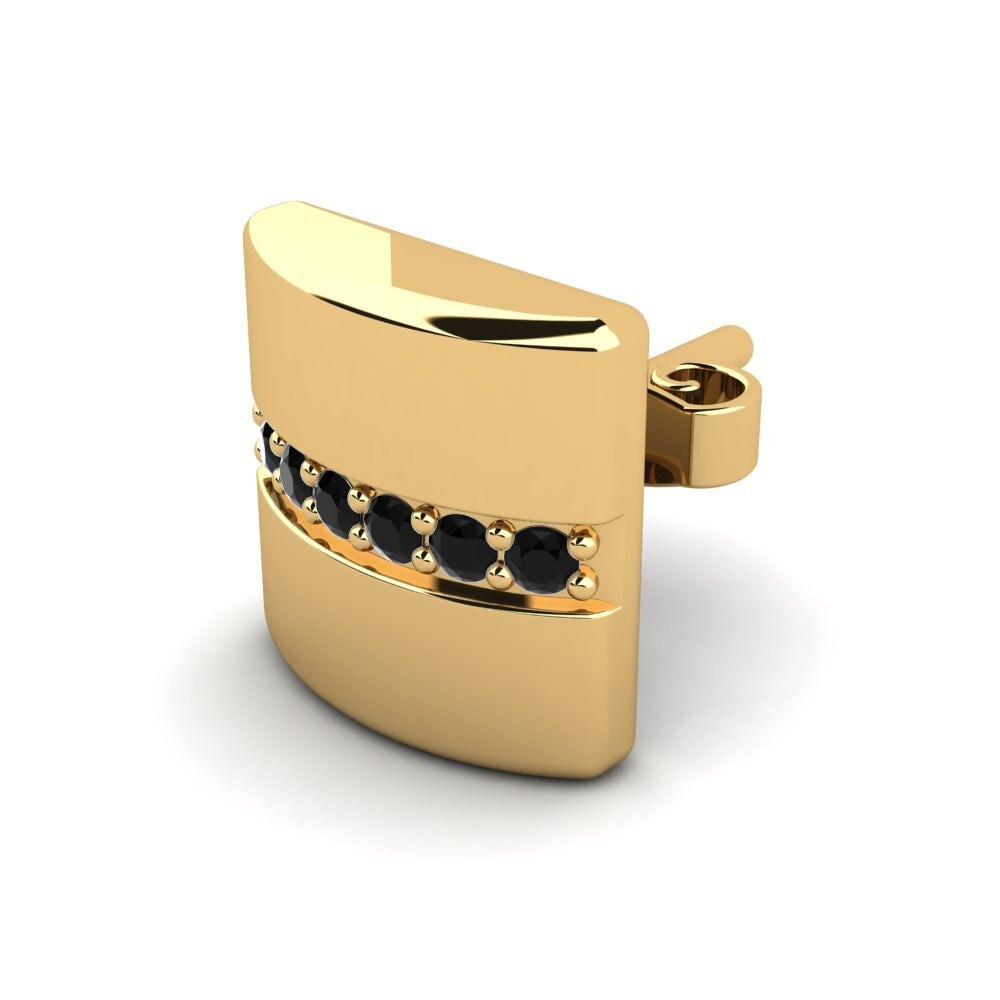 14k Oro Amarillo Ónix Negro Pendiente para hombre Bricius